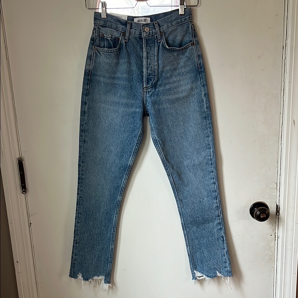Agolde Blue Straight Leg Jeans